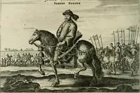 An illustration from Legatio batavica ad magnum Tartariæ chamum Sungteium, modernum Sinæ imperatorem. Historiarum narratione, quæ legatis in provinciis Quantung, Kiangsi, Nanking, Xantung, Peking, & aula imperatoriâ ab anno 1665 ad annum 1657 obtigerunt, ut & ardua Sinensium in bello tartarico fortunâ, provinciarum accurata geographia, urbium delineatione, nec non artis & naturæ miraculis ex animalium, vegetabilium, mineralium genere per centum & quinquaginta æneas figuras passim illustrata & conscripta vernacule (1668)