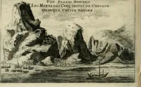 An illustration from Legatio batavica ad magnum Tartariæ chamum Sungteium, modernum Sinæ imperatorem. Historiarum narratione, quæ legatis in provinciis Quantung, Kiangsi, Nanking, Xantung, Peking, & aula imperatoriâ ab anno 1665 ad annum 1657 obtigerunt, ut & ardua Sinensium in bello tartarico fortunâ, provinciarum accurata geographia, urbium delineatione, nec non artis & naturæ miraculis ex animalium, vegetabilium, mineralium genere per centum & quinquaginta æneas figuras passim illustrata & conscripta vernacule (1668)