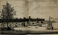 Picture 35 of 149 from Legatio batavica ad magnum Tartariæ chamum Sungteium, modernum Sinæ imperatorem. Historiarum narratione, quæ legatis in provinciis Quantung, Kiangsi, Nanking, Xantung, Peking, & aula imperatoriâ ab anno 1665 ad annum 1657 obtigerunt, ut & ardua Sinensium in bello tartarico fortunâ, provinciarum accurata geographia, urbium delineatione, nec non artis & naturæ miraculis ex animalium, vegetabilium, mineralium genere per centum & quinquaginta æneas figuras passim illustrata & conscripta vernacule (1668), leaf 99
