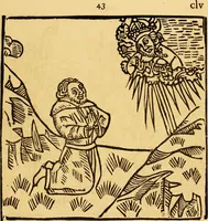 An illustration from The legendary history of the cross : a series of sixty-four woodcuts from a Dutch book published by Veldener, A.D. 1483 ; with an introduction written and illustrated by John Ashton ; preface by S. Baring Gould (1887)