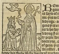 An illustration from The legende, named in Latyn Legenda aurea that is to say in Englysshe The golden legende (1527)