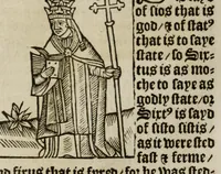 An illustration from The legende, named in Latyn Legenda aurea that is to say in Englysshe The golden legende (1527)