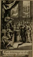 An illustration from Le guide fidele de la vraie gloire : presenté à monseigneur le duc de Bourgogne, instruisant ce jeune prince des choses qu'il doit croire, demander, pratiquer, frequenter, et eviter pour être roy pendant tous les siecles ... (1688)