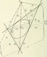 An illustration from Lehrbuch der projektivischen (neuren) Geometrie; synthetische Geometrie, Geometrie der Lage (1900)