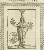 An illustration from Le imagini de gli dei de gli antichi : nelle quali sono descritte la religione de gli antichi li idoli, riti, & ceremonie loro, con l'aggiunta di molte principali imagini che nell'altre mancauano, et con l'espositione in epilogo di ciasceduna & suo significato (1624)