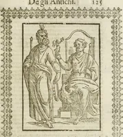 An illustration from Le imagini de gli dei de gli antichi : nelle quali sono descritte la religione de gli antichi li idoli, riti, & ceremonie loro, con l'aggiunta di molte principali imagini che nell'altre mancauano, et con l'espositione in epilogo di ciasceduna & suo significato (1624)