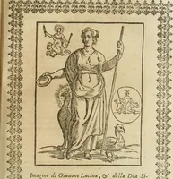 An illustration from Le imagini de gli dei de gli antichi : nelle quali sono descritte la religione de gli antichi li idoli, riti, & ceremonie loro, con l'aggiunta di molte principali imagini che nell'altre mancauano, et con l'espositione in epilogo di ciasceduna & suo significato (1624)