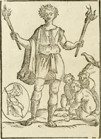 An illustration from Le imagini de gli dei de gli antichi : nelle quali sono descritte la religione de gli antichi li idoli, riti, & ceremonie loro, con l'aggiunta di molte principali imagini che nell'altre mancauano, et con l'espositione in epilogo di ciasceduna & suo significato (1624)