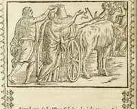 An illustration from Le imagini de gli dei de gli antichi : nelle quali sono descritte la religione de gli antichi li idoli, riti, & ceremonie loro, con l'aggiunta di molte principali imagini che nell'altre mancauano, et con l'espositione in epilogo di ciasceduna & suo significato (1624)
