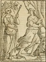 An illustration from Le imagini de gli dei de gli antichi : nelle quali sono descritte la religione de gli antichi li idoli, riti, & ceremonie loro, con l'aggiunta di molte principali imagini che nell'altre mancauano, et con l'espositione in epilogo di ciasceduna & suo significato (1624)