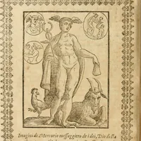 An illustration from Le imagini de gli dei de gli antichi : nelle quali sono descritte la religione de gli antichi li idoli, riti, & ceremonie loro, con l'aggiunta di molte principali imagini che nell'altre mancauano, et con l'espositione in epilogo di ciasceduna & suo significato (1624)