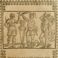 An illustration from Le imagini de gli dei de gli antichi : nelle quali sono descritte la religione de gli antichi li idoli, riti, & ceremonie loro, con l'aggiunta di molte principali imagini che nell'altre mancauano, et con l'espositione in epilogo di ciasceduna & suo significato (1624)