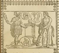 An illustration from Le imagini de gli dei de gli antichi : nelle quali sono descritte la religione de gli antichi li idoli, riti, & ceremonie loro, con l'aggiunta di molte principali imagini che nell'altre mancauano, et con l'espositione in epilogo di ciasceduna & suo significato (1624)
