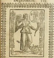 An illustration from Le imagini de gli dei de gli antichi : nelle quali sono descritte la religione de gli antichi li idoli, riti, & ceremonie loro, con l'aggiunta di molte principali imagini che nell'altre mancauano, et con l'espositione in epilogo di ciasceduna & suo significato (1624)