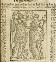 An illustration from Le imagini de gli dei de gli antichi : nelle quali sono descritte la religione de gli antichi li idoli, riti, & ceremonie loro, con l'aggiunta di molte principali imagini che nell'altre mancauano, et con l'espositione in epilogo di ciasceduna & suo significato (1624)