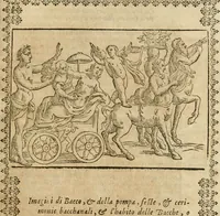 An illustration from Le imagini de gli dei de gli antichi : nelle quali sono descritte la religione de gli antichi li idoli, riti, & ceremonie loro, con l'aggiunta di molte principali imagini che nell'altre mancauano, et con l'espositione in epilogo di ciasceduna & suo significato (1624)