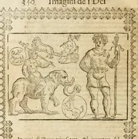 An illustration from Le imagini de gli dei de gli antichi : nelle quali sono descritte la religione de gli antichi li idoli, riti, & ceremonie loro, con l'aggiunta di molte principali imagini che nell'altre mancauano, et con l'espositione in epilogo di ciasceduna & suo significato (1624)