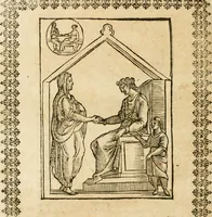 An illustration from Le imagini de gli dei de gli antichi : nelle quali sono descritte la religione de gli antichi li idoli, riti, & ceremonie loro, con l'aggiunta di molte principali imagini che nell'altre mancauano, et con l'espositione in epilogo di ciasceduna & suo significato (1624)