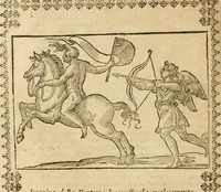 An illustration from Le imagini de gli dei de gli antichi : nelle quali sono descritte la religione de gli antichi li idoli, riti, & ceremonie loro, con l'aggiunta di molte principali imagini che nell'altre mancauano, et con l'espositione in epilogo di ciasceduna & suo significato (1624)