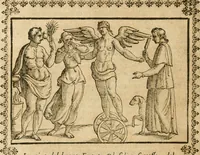 An illustration from Le imagini de gli dei de gli antichi : nelle quali sono descritte la religione de gli antichi li idoli, riti, & ceremonie loro, con l'aggiunta di molte principali imagini che nell'altre mancauano, et con l'espositione in epilogo di ciasceduna & suo significato (1624)