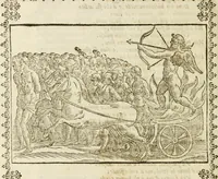 An illustration from Le imagini de gli dei de gli antichi : nelle quali sono descritte la religione de gli antichi li idoli, riti, & ceremonie loro, con l'aggiunta di molte principali imagini che nell'altre mancauano, et con l'espositione in epilogo di ciasceduna & suo significato (1624)
