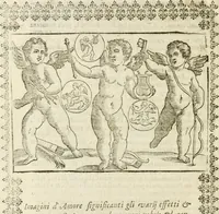 An illustration from Le imagini de gli dei de gli antichi : nelle quali sono descritte la religione de gli antichi li idoli, riti, & ceremonie loro, con l'aggiunta di molte principali imagini che nell'altre mancauano, et con l'espositione in epilogo di ciasceduna & suo significato (1624)