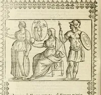 An illustration from Le imagini de gli dei de gli antichi : nelle quali sono descritte la religione de gli antichi li idoli, riti, & ceremonie loro, con l'aggiunta di molte principali imagini che nell'altre mancauano, et con l'espositione in epilogo di ciasceduna & suo significato (1624)