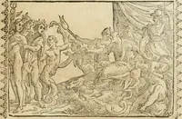 An illustration from Le imagini de gli dei de gli antichi : nelle quali sono descritte la religione de gli antichi li idoli, riti, & ceremonie loro, con l'aggiunta di molte principali imagini che nell'altre mancauano, et con l'espositione in epilogo di ciasceduna & suo significato (1624)