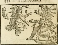 An illustration from Le imagini de gli dei de gli antichi : nelle quali sono descritte la religione de gli antichi li idoli, riti, & ceremonie loro, con l'aggiunta di molte principali imagini che nell'altre mancauano, et con l'espositione in epilogo di ciasceduna & suo significato (1624)
