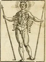 An illustration from Le imagini de gli dei de gli antichi : nelle quali sono descritte la religione de gli antichi li idoli, riti, & ceremonie loro, con l'aggiunta di molte principali imagini che nell'altre mancauano, et con l'espositione in epilogo di ciasceduna & suo significato (1624)