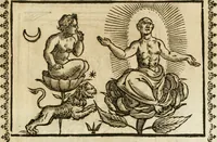 An illustration from Le imagini de gli dei de gli antichi : nelle quali sono descritte la religione de gli antichi li idoli, riti, & ceremonie loro, con l'aggiunta di molte principali imagini che nell'altre mancauano, et con l'espositione in epilogo di ciasceduna & suo significato (1624)