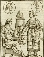 An illustration from Le imagini de gli dei de gli antichi : nelle quali sono descritte la religione de gli antichi li idoli, riti, & ceremonie loro, con l'aggiunta di molte principali imagini che nell'altre mancauano, et con l'espositione in epilogo di ciasceduna & suo significato (1624)