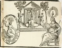 An illustration from Le imagini de gli dei de gli antichi : nelle quali sono descritte la religione de gli antichi li idoli, riti, & ceremonie loro, con l'aggiunta di molte principali imagini che nell'altre mancauano, et con l'espositione in epilogo di ciasceduna & suo significato (1624)