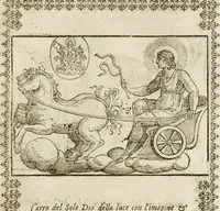 An illustration from Le imagini de gli dei de gli antichi : nelle quali sono descritte la religione de gli antichi li idoli, riti, & ceremonie loro, con l'aggiunta di molte principali imagini che nell'altre mancauano, et con l'espositione in epilogo di ciasceduna & suo significato (1624)