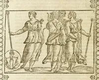 An illustration from Le imagini de gli dei de gli antichi : nelle quali sono descritte la religione de gli antichi li idoli, riti, & ceremonie loro, con l'aggiunta di molte principali imagini che nell'altre mancauano, et con l'espositione in epilogo di ciasceduna & suo significato (1624)