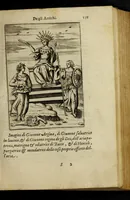 An illustration from Le imagini de gli dei de gli antichi, del signor Vincenzo Cartari regiano, nelle quali sono descritte la religione de gli antichi, li idoli, riti, & ceremonie loro, con l'agiunta di molte principali imagini, che nell'altre mancauano, et con l'espositione in epilogo di ciascheduna & suo significato. Estratta dall'istesso Cartari per Cesare Malfatti padoano, con vn cathalogo del medesimo di cento e più famosi dei loro natura e proprietà, estratto da questo & altri autori: opera vtilissima à historici, poeti, pittori, scultori, & professori di belle lettere .. (1609)