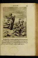 An illustration from Le imagini de gli dei de gli antichi, del signor Vincenzo Cartari regiano, nelle quali sono descritte la religione de gli antichi, li idoli, riti, & ceremonie loro, con l'agiunta di molte principali imagini, che nell'altre mancauano, et con l'espositione in epilogo di ciascheduna & suo significato. Estratta dall'istesso Cartari per Cesare Malfatti padoano, con vn cathalogo del medesimo di cento e più famosi dei loro natura e proprietà, estratto da questo & altri autori: opera vtilissima à historici, poeti, pittori, scultori, & professori di belle lettere .. (1609)