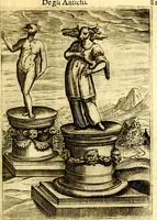 An illustration from Le imagini de gli dei de gli antichi del signor Vincenzo Cartari, reggiano : nelle quali sono descritte la religione de gli antichi, li idoli, riti & ceremonie loro ... et con l'espositione in epilogo di ciascheduna & suo significato : estrata dall' istesso Cartari per Cesare Malfatti .. (1625)