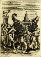 An illustration from Le imagini de gli dei de gli antichi del signor Vincenzo Cartari, reggiano : nelle quali sono descritte la religione de gli antichi, li idoli, riti & ceremonie loro ... et con l'espositione in epilogo di ciascheduna & suo significato : estrata dall' istesso Cartari per Cesare Malfatti .. (1625)