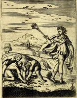 An illustration from Le imagini de gli dei de gli antichi del signor Vincenzo Cartari, reggiano : nelle quali sono descritte la religione de gli antichi, li idoli, riti & ceremonie loro ... et con l'espositione in epilogo di ciascheduna & suo significato : estrata dall' istesso Cartari per Cesare Malfatti .. (1625)
