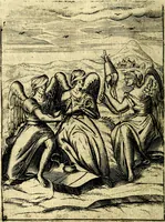 An illustration from Le imagini de gli dei de gli antichi del signor Vincenzo Cartari, reggiano : nelle quali sono descritte la religione de gli antichi, li idoli, riti & ceremonie loro ... et con l'espositione in epilogo di ciascheduna & suo significato : estrata dall' istesso Cartari per Cesare Malfatti .. (1625)