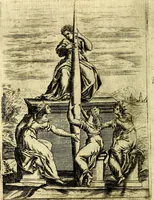 An illustration from Le imagini de gli dei de gli antichi del signor Vincenzo Cartari, reggiano : nelle quali sono descritte la religione de gli antichi, li idoli, riti & ceremonie loro ... et con l'espositione in epilogo di ciascheduna & suo significato : estrata dall' istesso Cartari per Cesare Malfatti .. (1625)