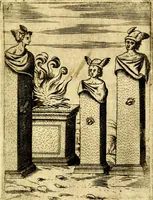 An illustration from Le imagini de gli dei de gli antichi del signor Vincenzo Cartari, reggiano : nelle quali sono descritte la religione de gli antichi, li idoli, riti & ceremonie loro ... et con l'espositione in epilogo di ciascheduna & suo significato : estrata dall' istesso Cartari per Cesare Malfatti .. (1625)