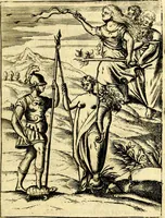 An illustration from Le imagini de gli dei de gli antichi del signor Vincenzo Cartari, reggiano : nelle quali sono descritte la religione de gli antichi, li idoli, riti & ceremonie loro ... et con l'espositione in epilogo di ciascheduna & suo significato : estrata dall' istesso Cartari per Cesare Malfatti .. (1625)