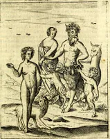 An illustration from Le imagini de gli dei de gli antichi del signor Vincenzo Cartari, reggiano : nelle quali sono descritte la religione de gli antichi, li idoli, riti & ceremonie loro ... et con l'espositione in epilogo di ciascheduna & suo significato : estrata dall' istesso Cartari per Cesare Malfatti .. (1625)