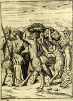 An illustration from Le imagini de gli dei de gli antichi del signor Vincenzo Cartari, reggiano : nelle quali sono descritte la religione de gli antichi, li idoli, riti & ceremonie loro ... et con l'espositione in epilogo di ciascheduna & suo significato : estrata dall' istesso Cartari per Cesare Malfatti .. (1625)
