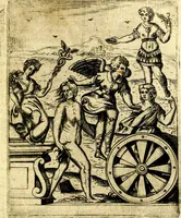 An illustration from Le imagini de gli dei de gli antichi del signor Vincenzo Cartari, reggiano : nelle quali sono descritte la religione de gli antichi, li idoli, riti & ceremonie loro ... et con l'espositione in epilogo di ciascheduna & suo significato : estrata dall' istesso Cartari per Cesare Malfatti .. (1625)