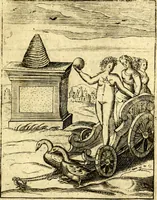 An illustration from Le imagini de gli dei de gli antichi del signor Vincenzo Cartari, reggiano : nelle quali sono descritte la religione de gli antichi, li idoli, riti & ceremonie loro ... et con l'espositione in epilogo di ciascheduna & suo significato : estrata dall' istesso Cartari per Cesare Malfatti .. (1625)