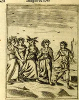An illustration from Le imagini de gli dei de gli antichi del signor Vincenzo Cartari, reggiano : nelle quali sono descritte la religione de gli antichi, li idoli, riti & ceremonie loro ... et con l'espositione in epilogo di ciascheduna & suo significato : estrata dall' istesso Cartari per Cesare Malfatti .. (1625)