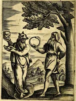 An illustration from Le imagini de gli dei de gli antichi del signor Vincenzo Cartari, reggiano : nelle quali sono descritte la religione de gli antichi, li idoli, riti & ceremonie loro ... et con l'espositione in epilogo di ciascheduna & suo significato : estrata dall' istesso Cartari per Cesare Malfatti .. (1625)